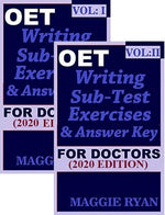 Load image into Gallery viewer, OET Writing with 20 Sample Letters for Doctors 2020 Edition Vol 1 &#038; Vol 2
